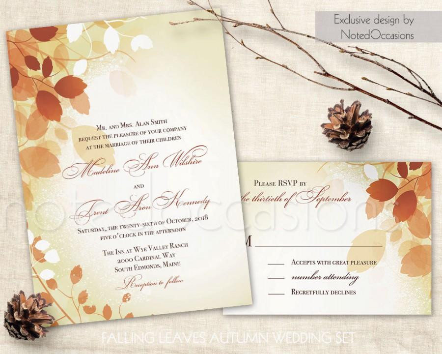 DIY Fall Wedding Invitations
 Fall Wedding Invitations Leaves Printable Fall Invite