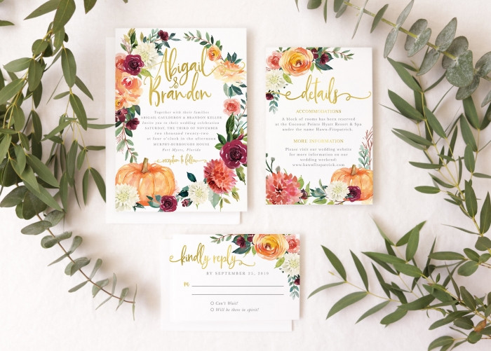 DIY Fall Wedding Invitations
 You ll Fall in Love With These 10 Autumn Wedding Details