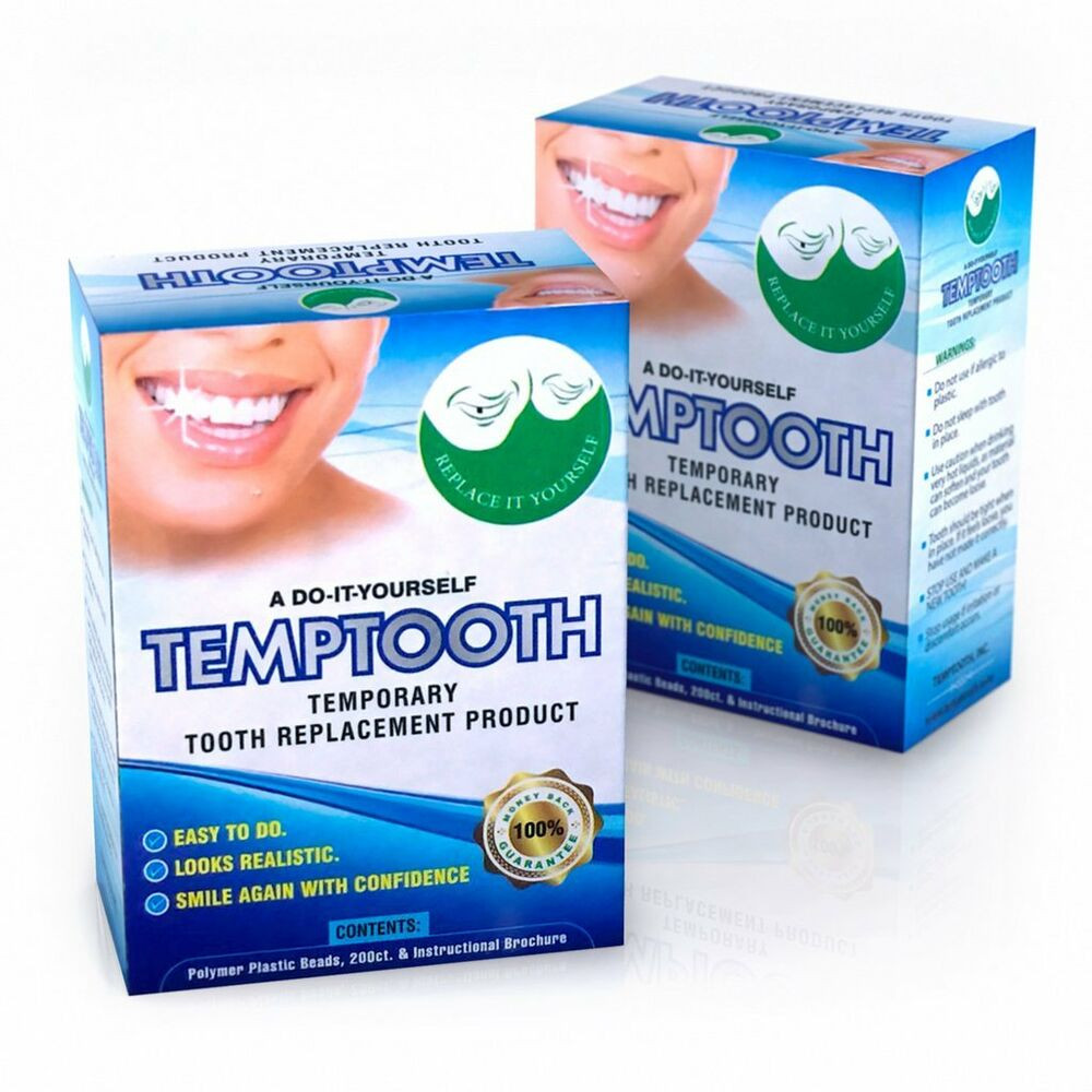 DIY False Teeth Kit
 MISSING TEETH TRY TEMPTOOTH TEMPORARY TOOTH REPLACEMENT