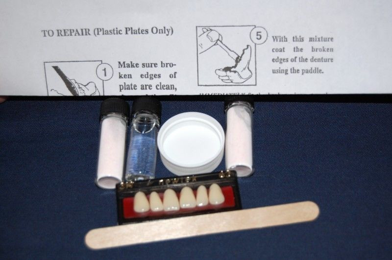 DIY False Teeth Kit
 False Teeth Repair Denture Repair Kit w 6 Front Denture