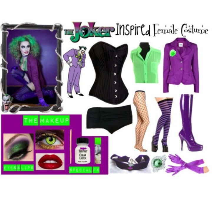 DIY Female Joker Costume
 y Joker costume Halloween Pinterest
