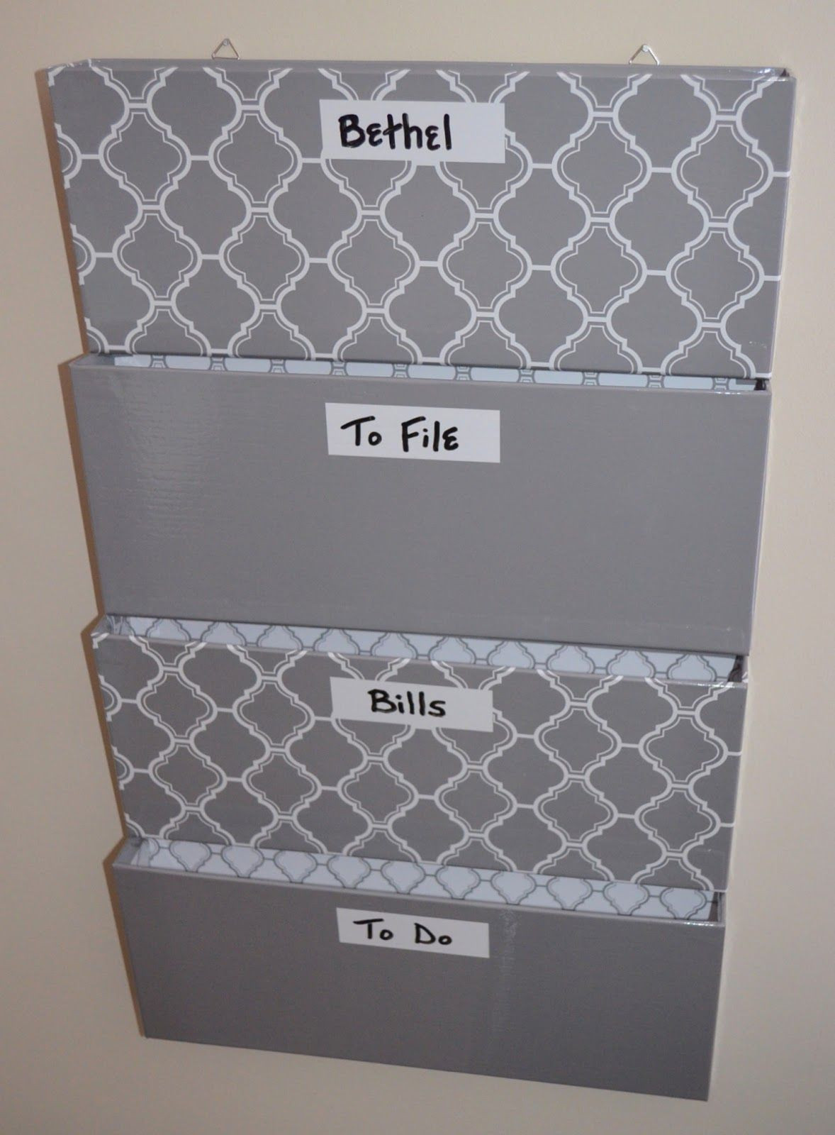 DIY File Folder Organizer
 Hanging Wall Folders With Function