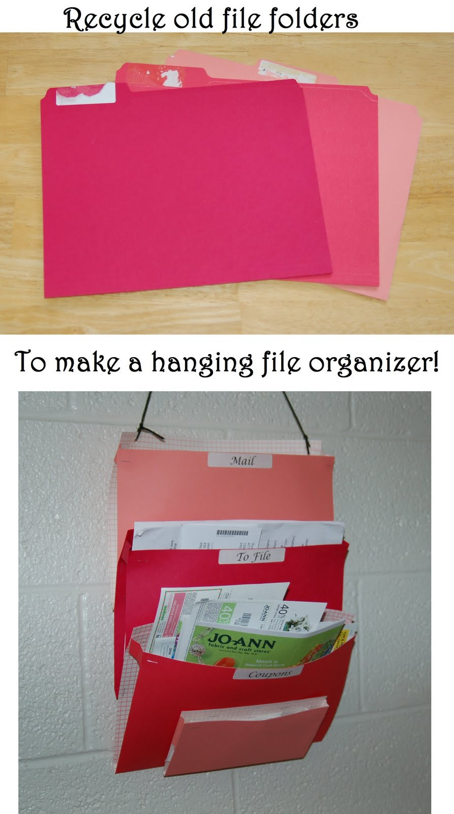 DIY File Folder Organizer
 Living the Craft Life DIY hanging folder organizer Tutorial