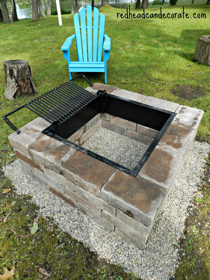 DIY Fire Pits Outdoor
 Easy DIY Fire Pit Kit with Grill Redhead Can Decorate