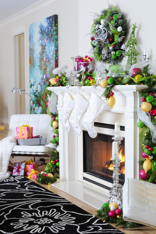 DIY Fireplace Decor
 Pink and Yellow Holiday Home Amazing Decor Flooring