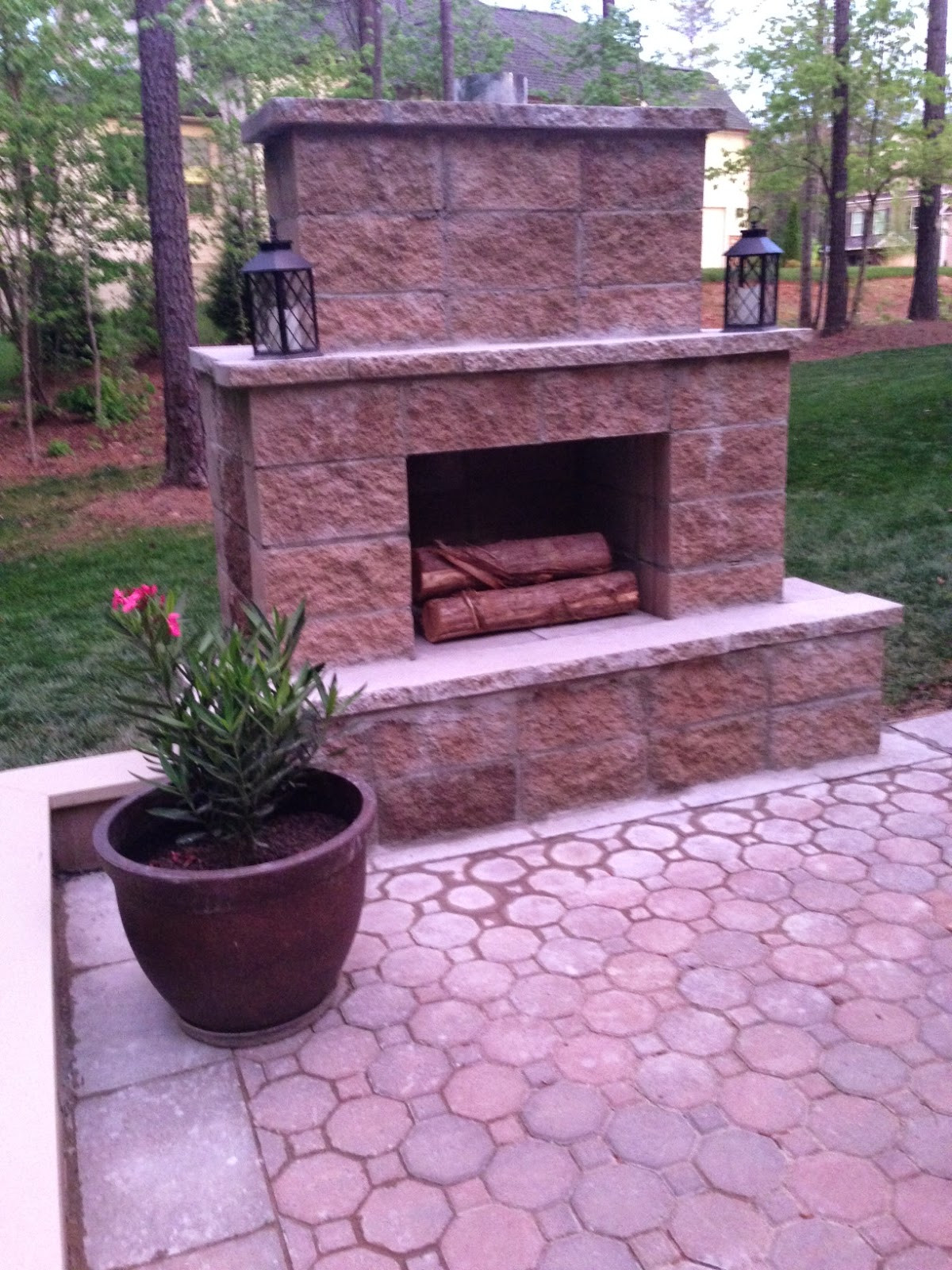 DIY Fireplace Outdoor
 Life in the Barbie Dream House DIY Paver Patio and