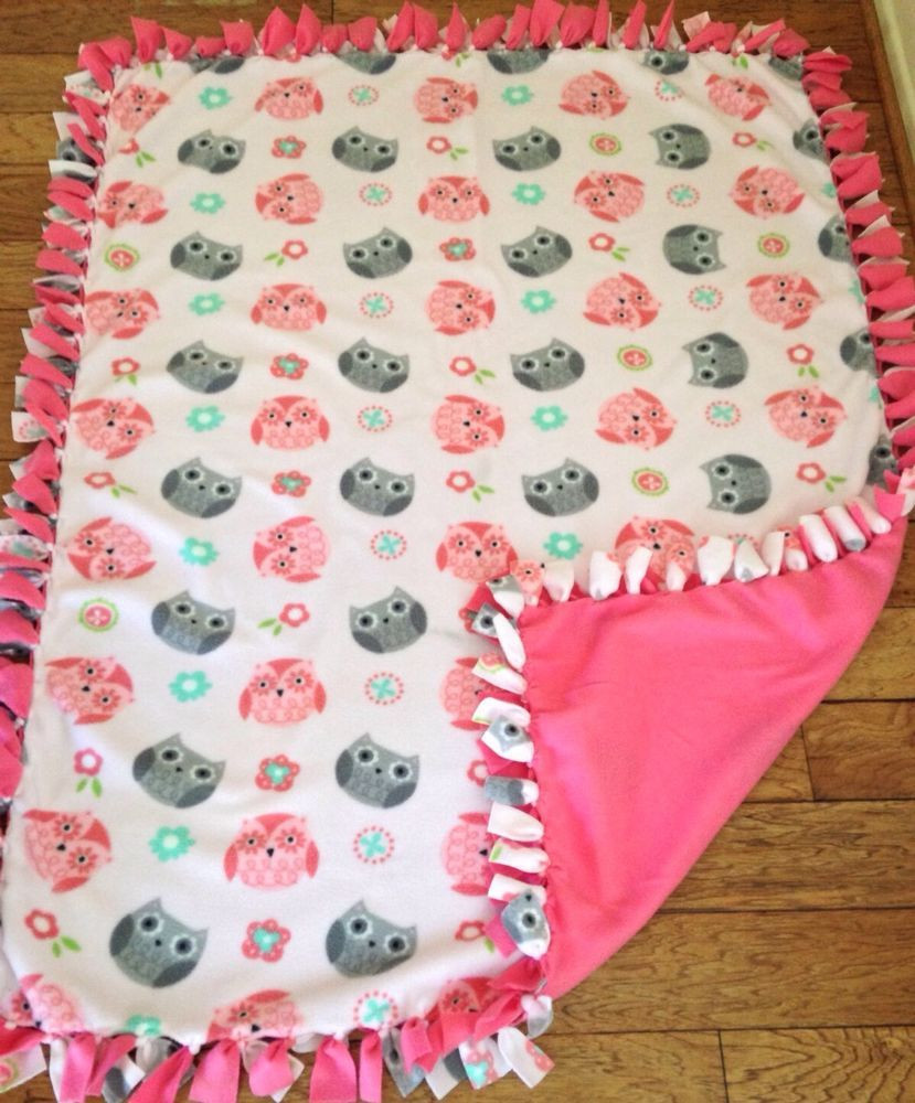 DIY Fleece Baby Blanket
 New Handmade Owl No Sew Tie Throw Fleece Blanket