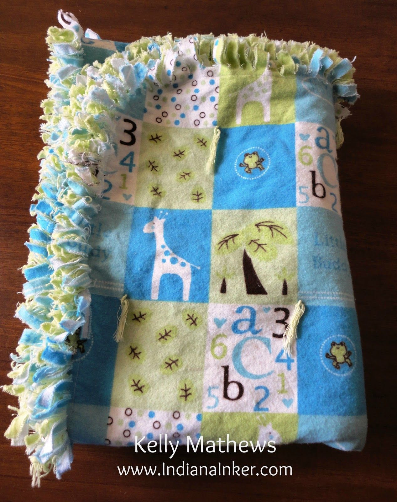 DIY Fleece Baby Blanket
 Easy baby blanket Indiana Inker Handmade for Baby Bentley