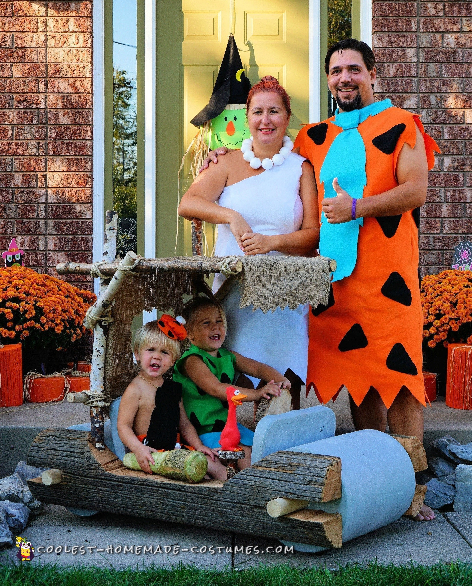 DIY Flintstones Costumes
 Coolest Flintstones Family and Car Costume