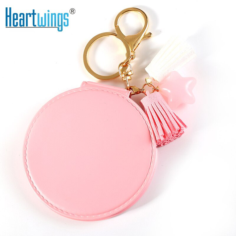 DIY Folding Key Organizer
 Mini Beauty pocket mirror DIY cute PU tassel folding