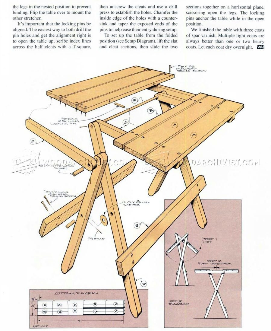 DIY Folding Table Plans
 Folding Table Plans • WoodArchivist