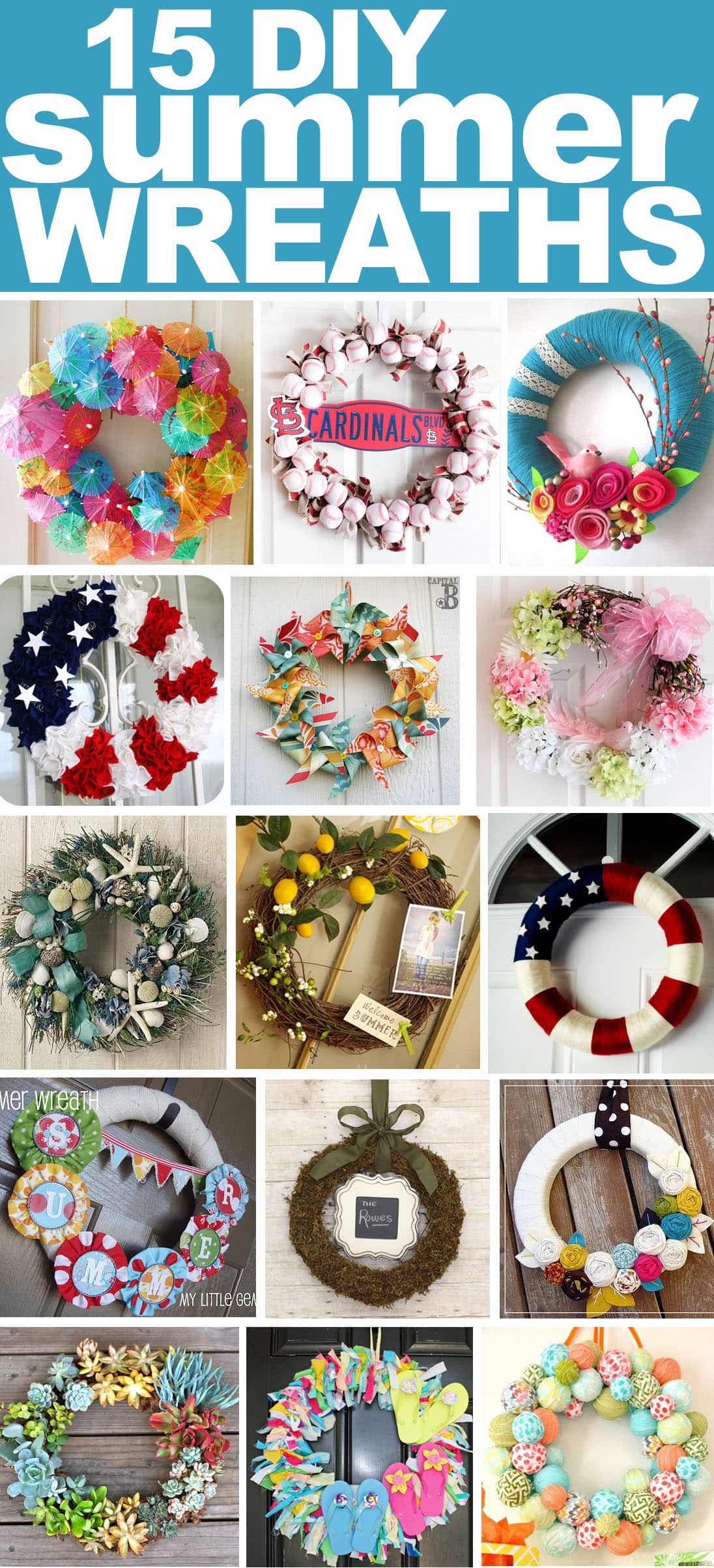 Diy For Summer
 Get Inspired 15 Fabulous DIY Summer Wreaths How to Nest