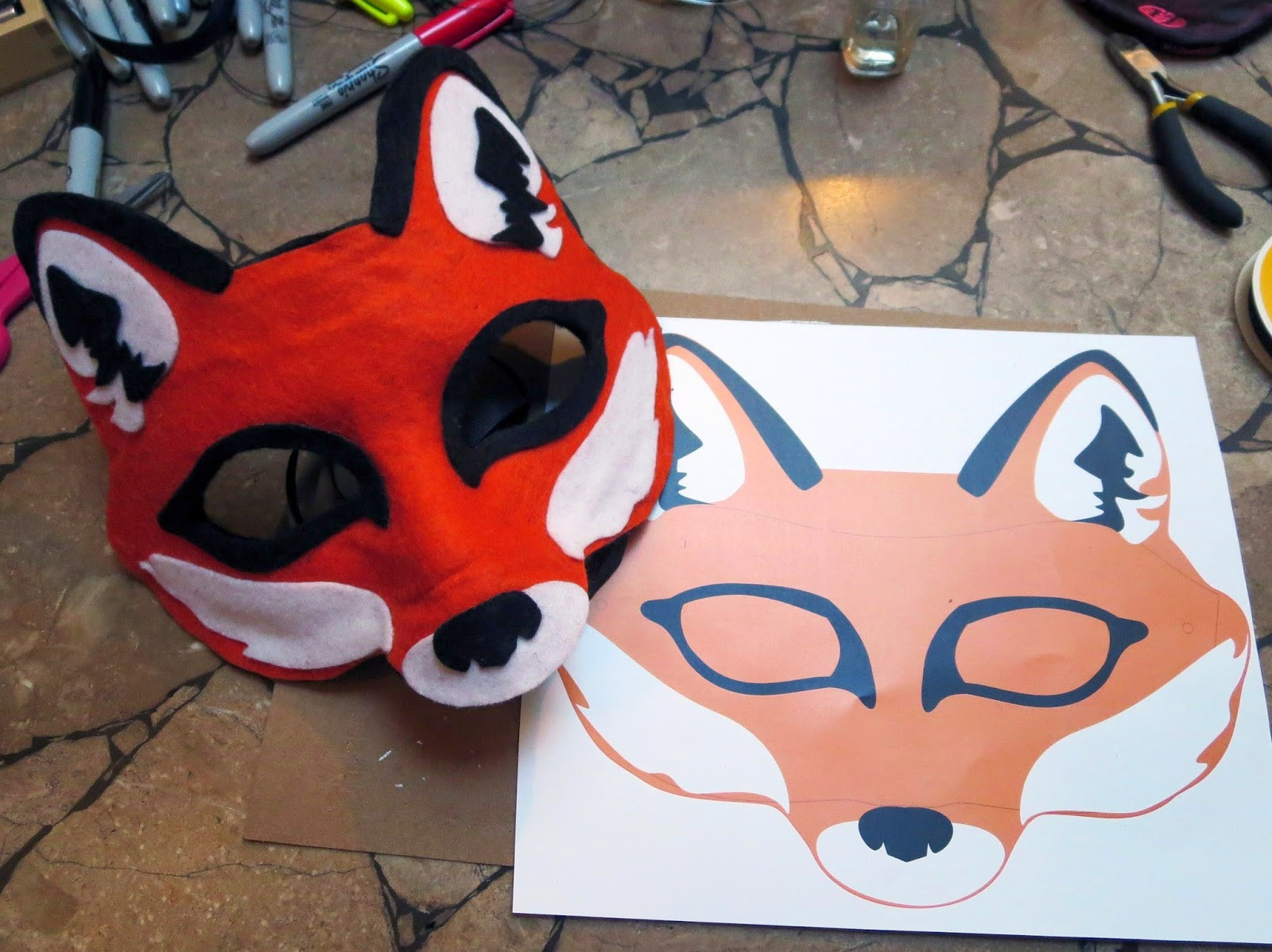 DIY Fox Mask
 Happenstance Wedding Felt Animal Masks