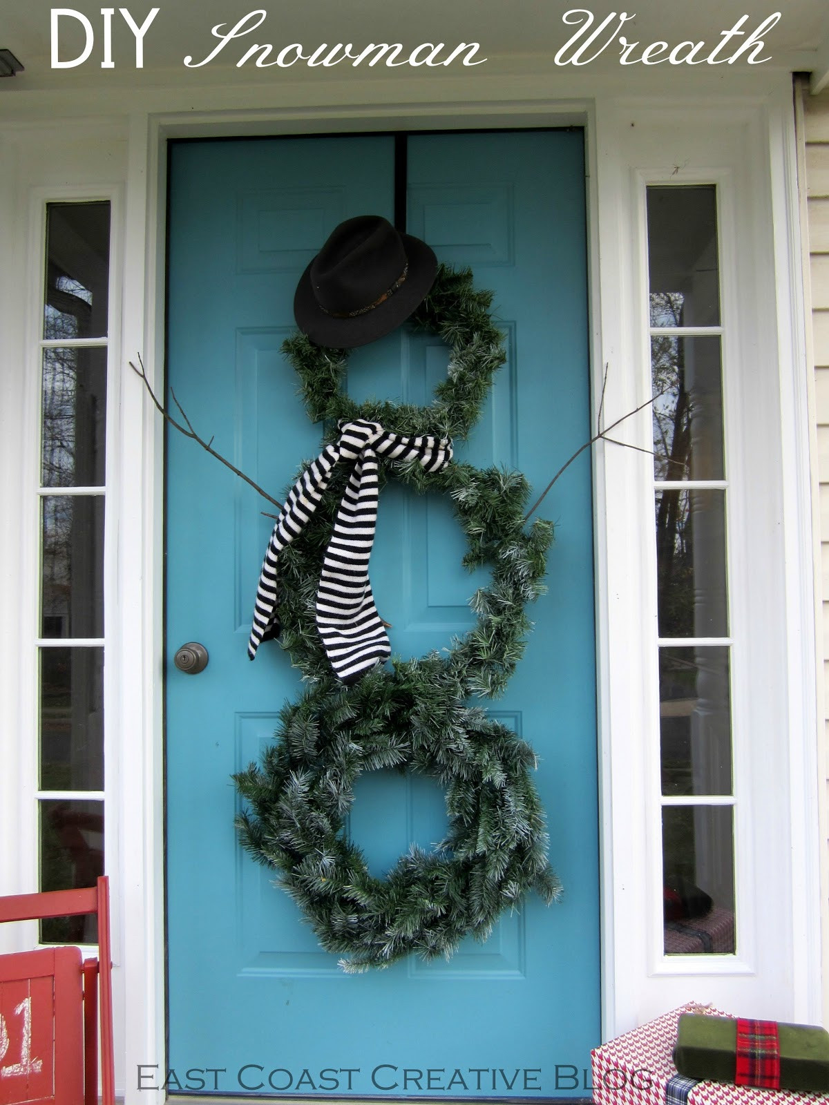 DIY Front Door Decor
 Seasonal Front Door Decor DIY Snowman Wreath