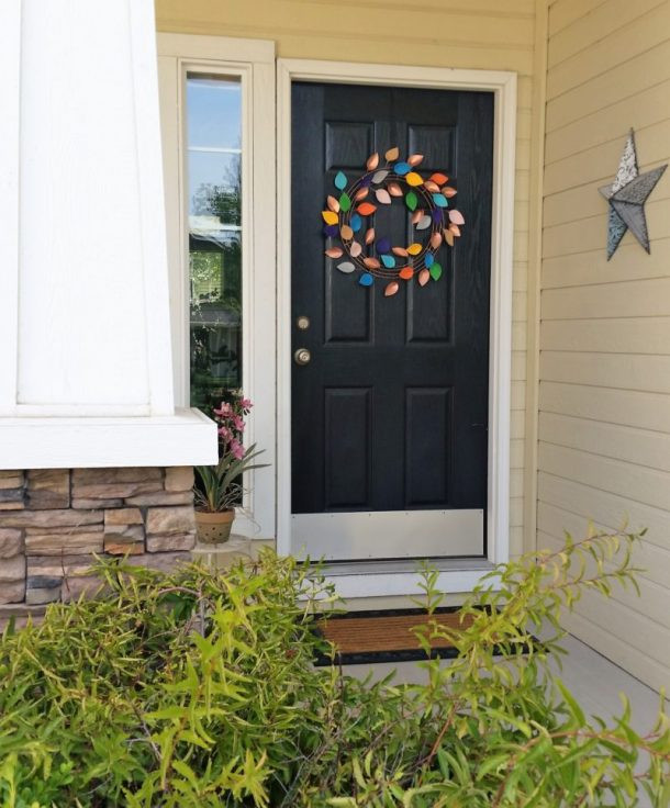 DIY Front Door Decor
 DIY Faux Copper Paper and Felt Leaves Fall Wreath