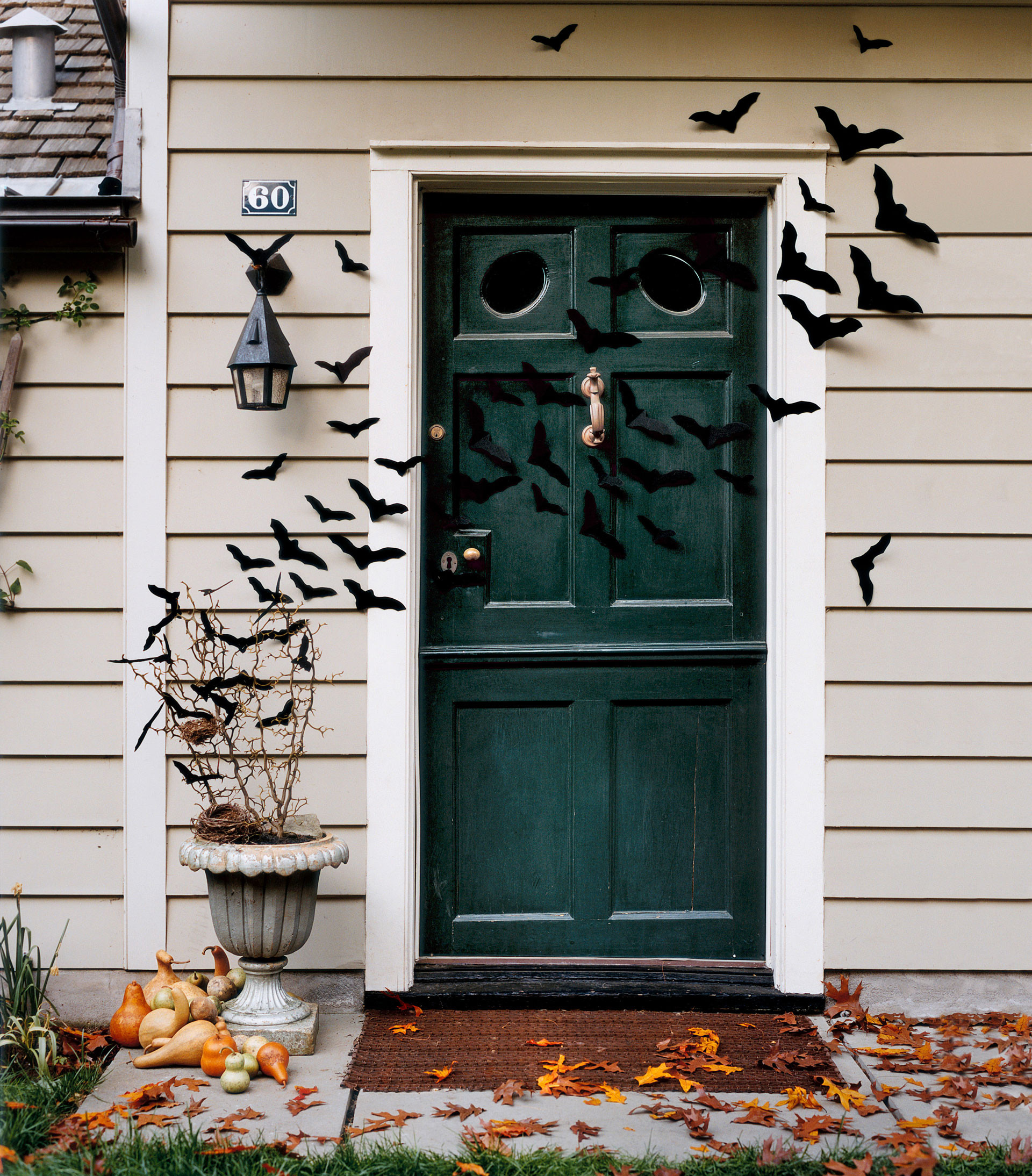 DIY Front Door Decor
 Bat Filled Front Door Halloween Craft Ideas