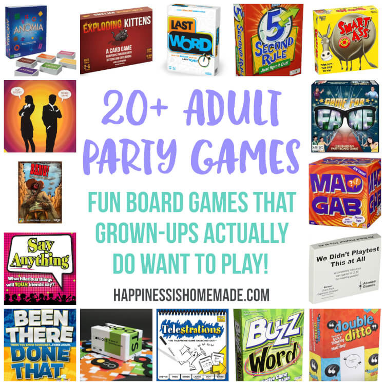 DIY Games For Adults
 Fun Party Games for Adults Board Games Happiness is