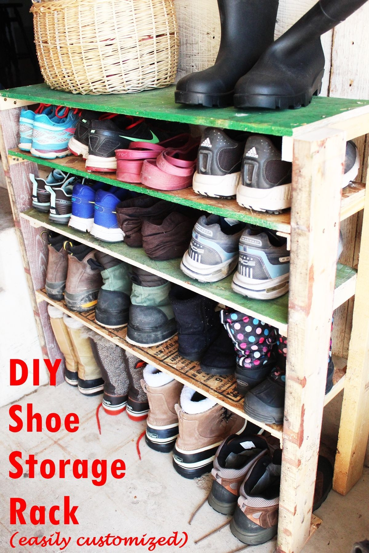 DIY Garage Shoe Rack
 DIY Shoe Storage Shelves for Garage An Easy Fast and