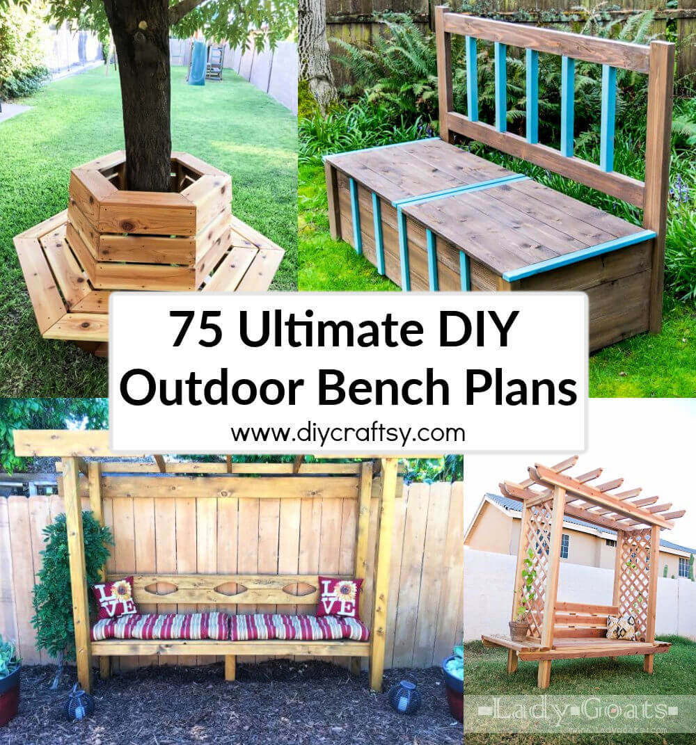 DIY Garden Bench Plans
 75 Ultimate DIY Outdoor Bench Plans ⋆ DIY Crafts