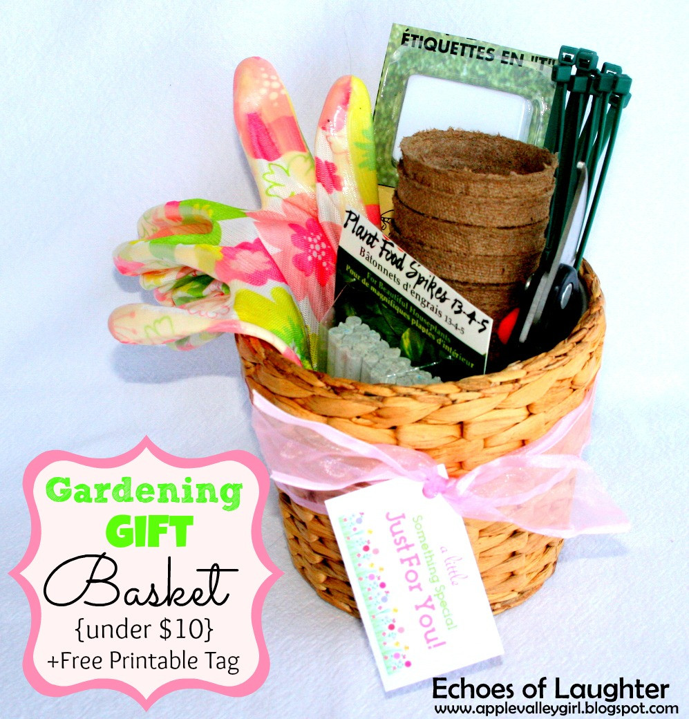 DIY Garden Gifts
 Gardening Gift Basket Free Printable Tag Echoes of Laughter