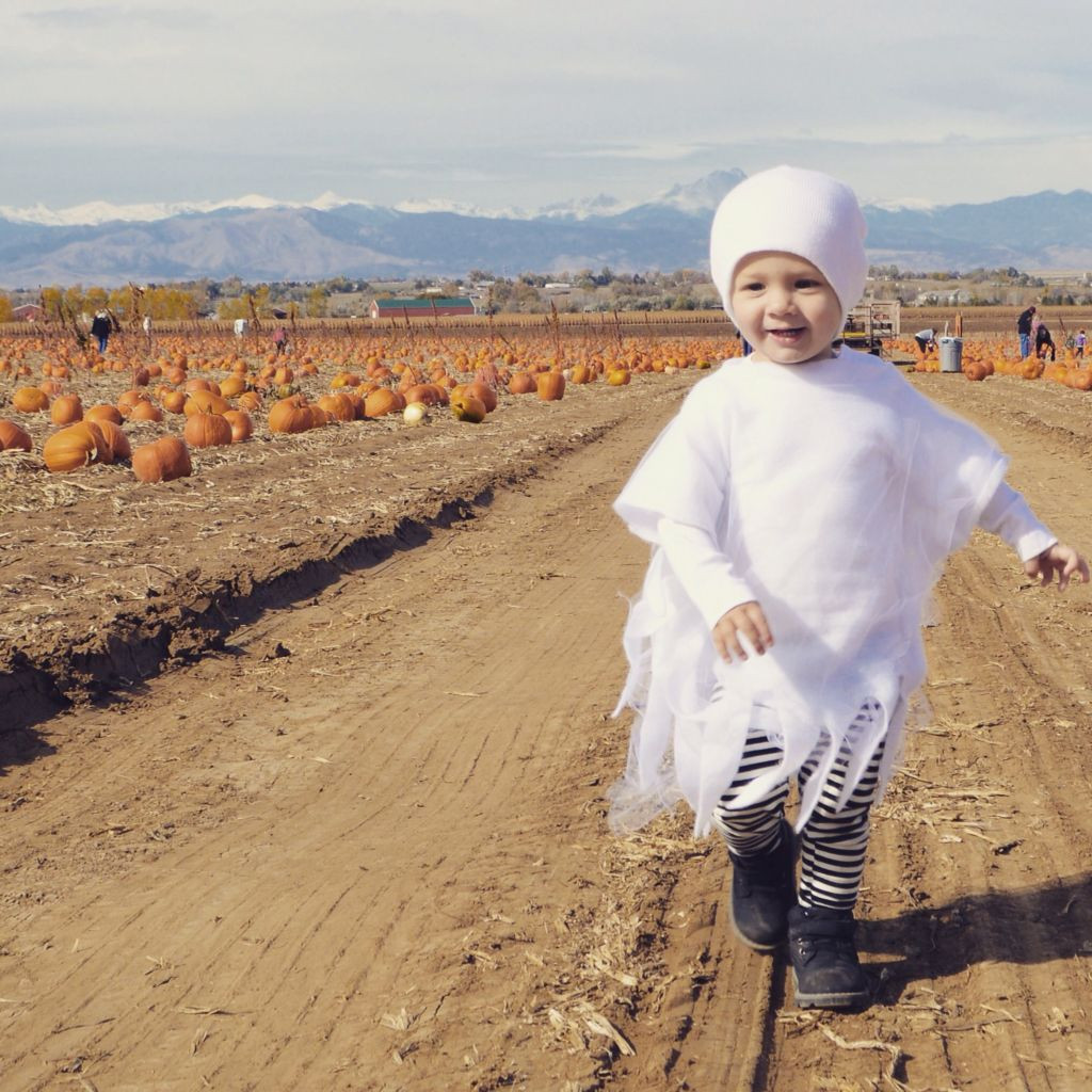 DIY Ghost Costume For Toddler
 Pumpkin patch toddler boy photography Homemade diy kids
