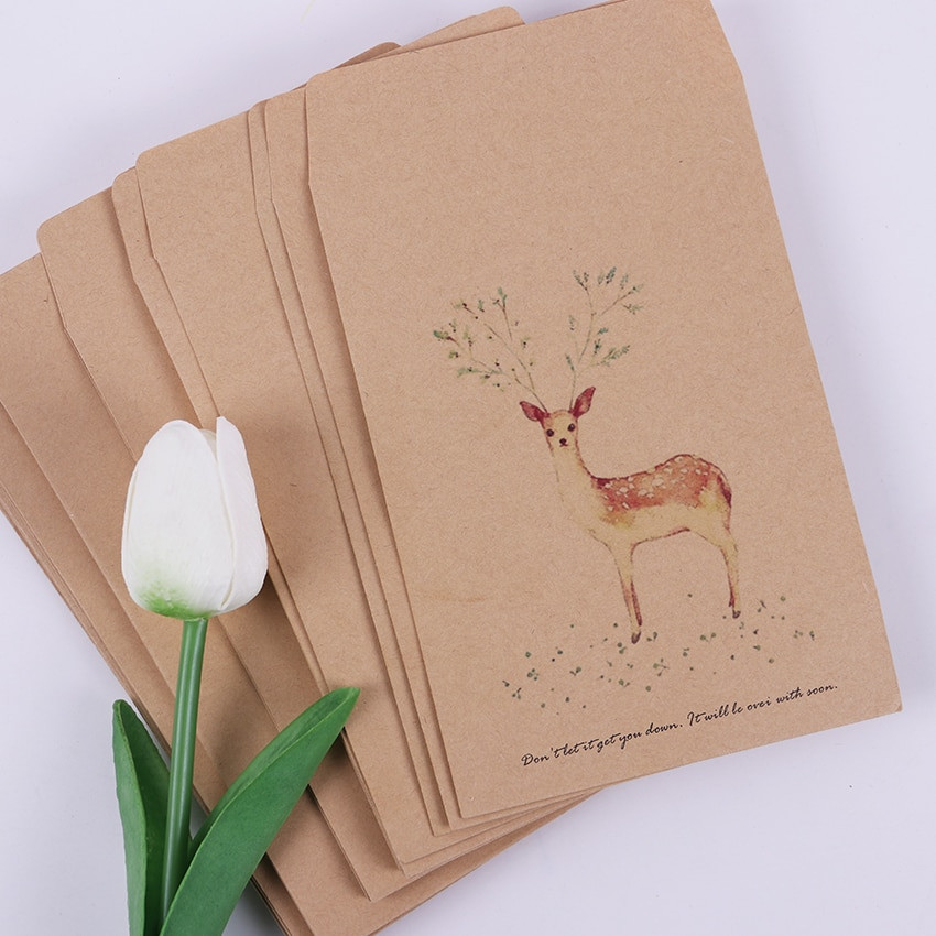 DIY Gift Card Envelopes
 10 PCS DIY Deer Envelope Cute Retro Kraft Paper Envelopes