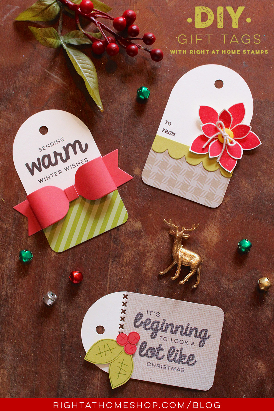 DIY Gift Tags
 DIY Gift Tags Using Right at Home Holiday Stamps