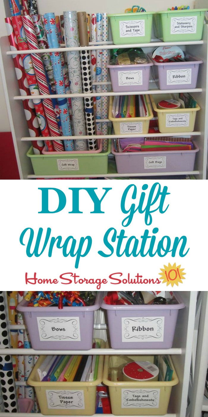 DIY Gift Wrap Station
 Gift Wrap Organization Ideas Hall Fame