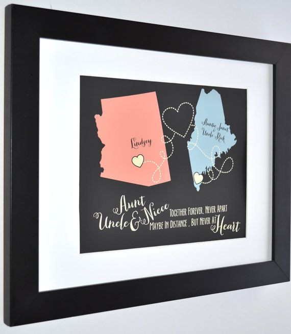 DIY Gifts For Aunts
 Personalized Gift for Aunt and Uncle Custom Maps by