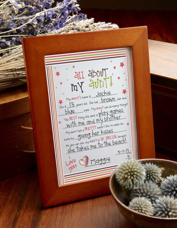 DIY Gifts For Aunts
 MY AUNT DIY Printable 8 x 10 Letter for