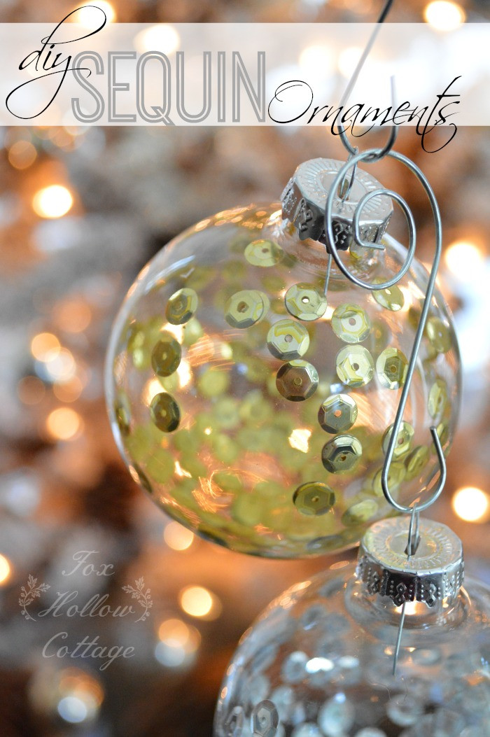 DIY Glass Christmas Ornaments
 DIY Christmas Ornament Craft Sequins in Clear Glass Fox