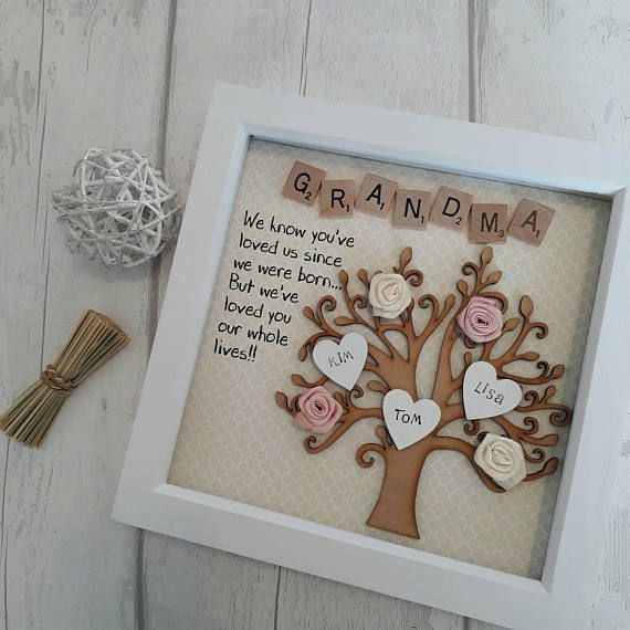 DIY Grandmother Gifts
 Personalised Family Tree Grandma Frame Gift For Granny