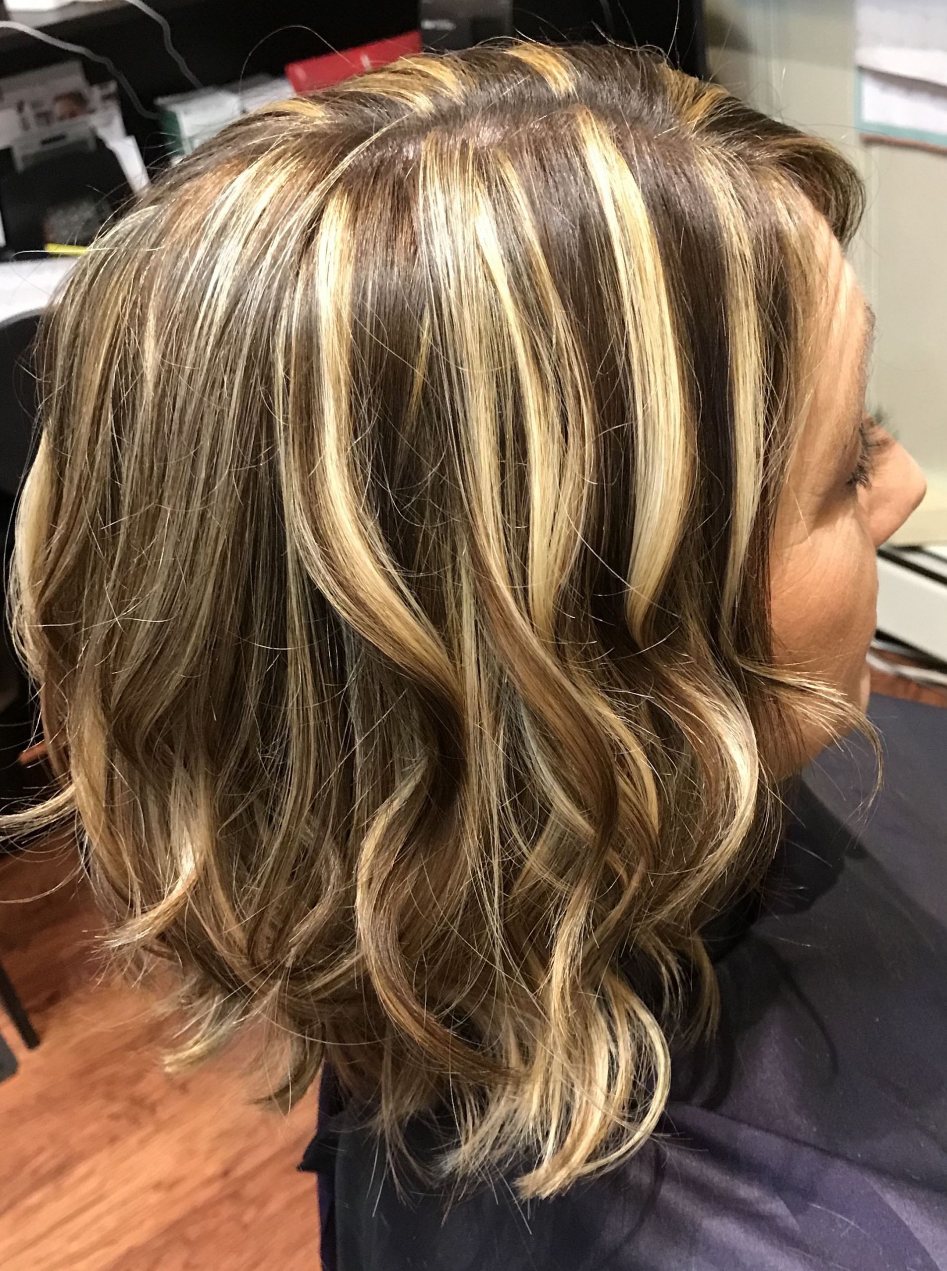 DIY Hair Color Highlights
 Bright blonde and brunette highlight and lowlight hair