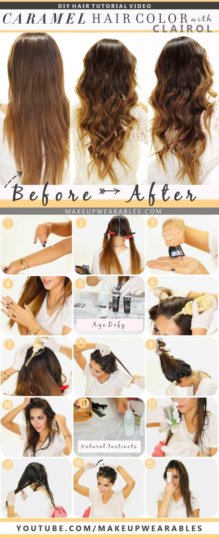 DIY Hair Color Highlights
 DIY Color your hair at home Caramel Brown Ombre