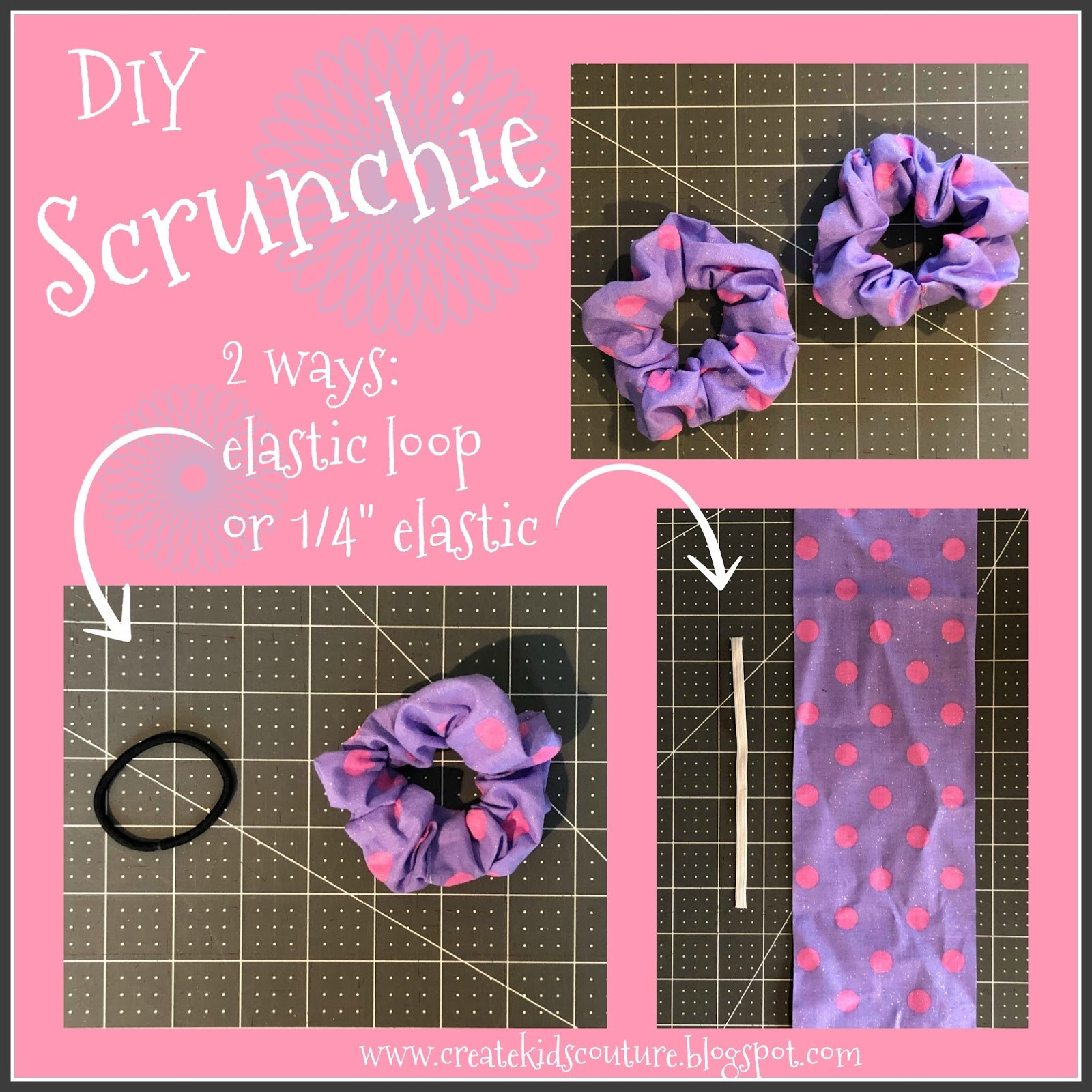 DIY Hair Scrunchie
 Create Kids Couture DIY Hair Scrunchies