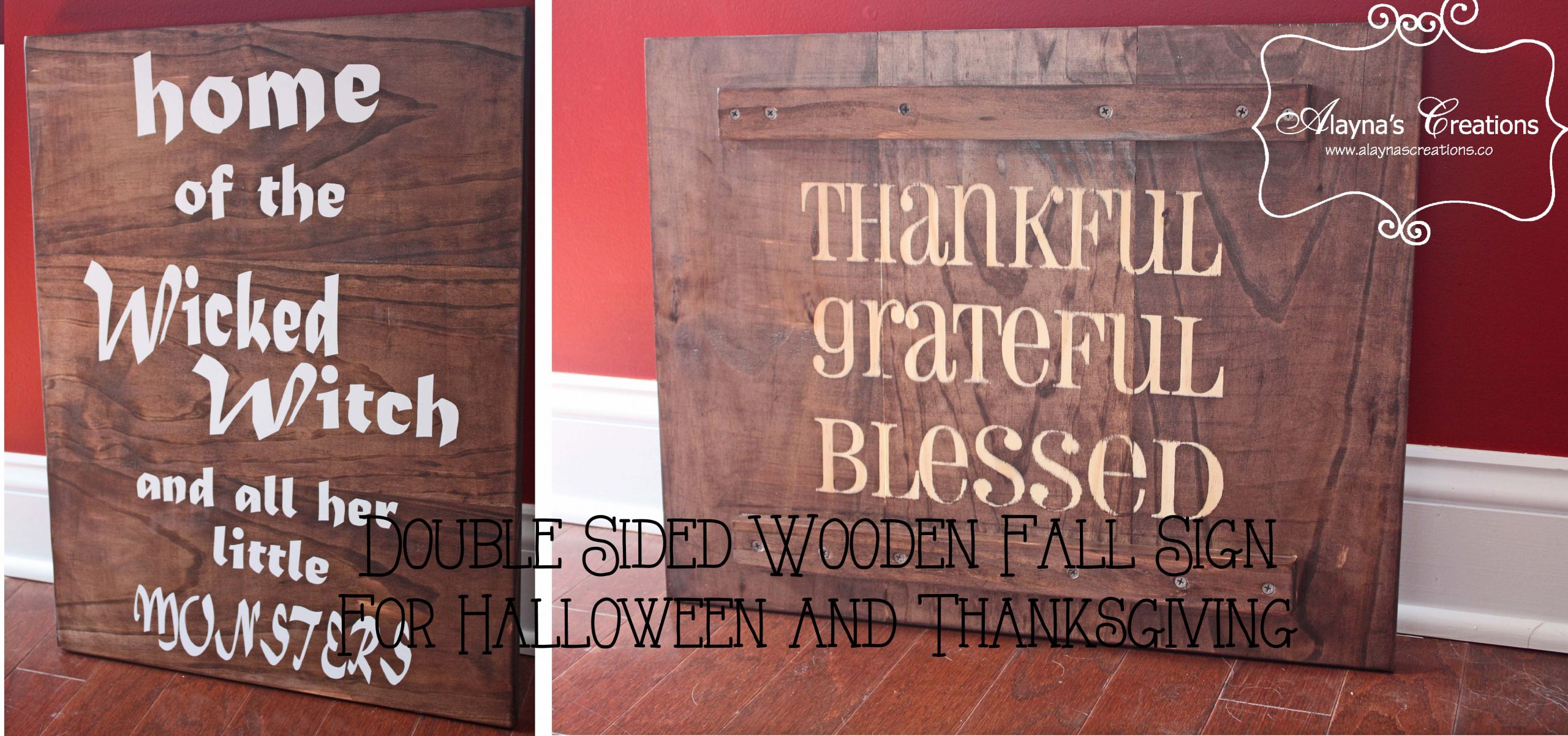 DIY Halloween Wood Signs
 DIY Wooden Sign for Fall – Double sided for Halloween and