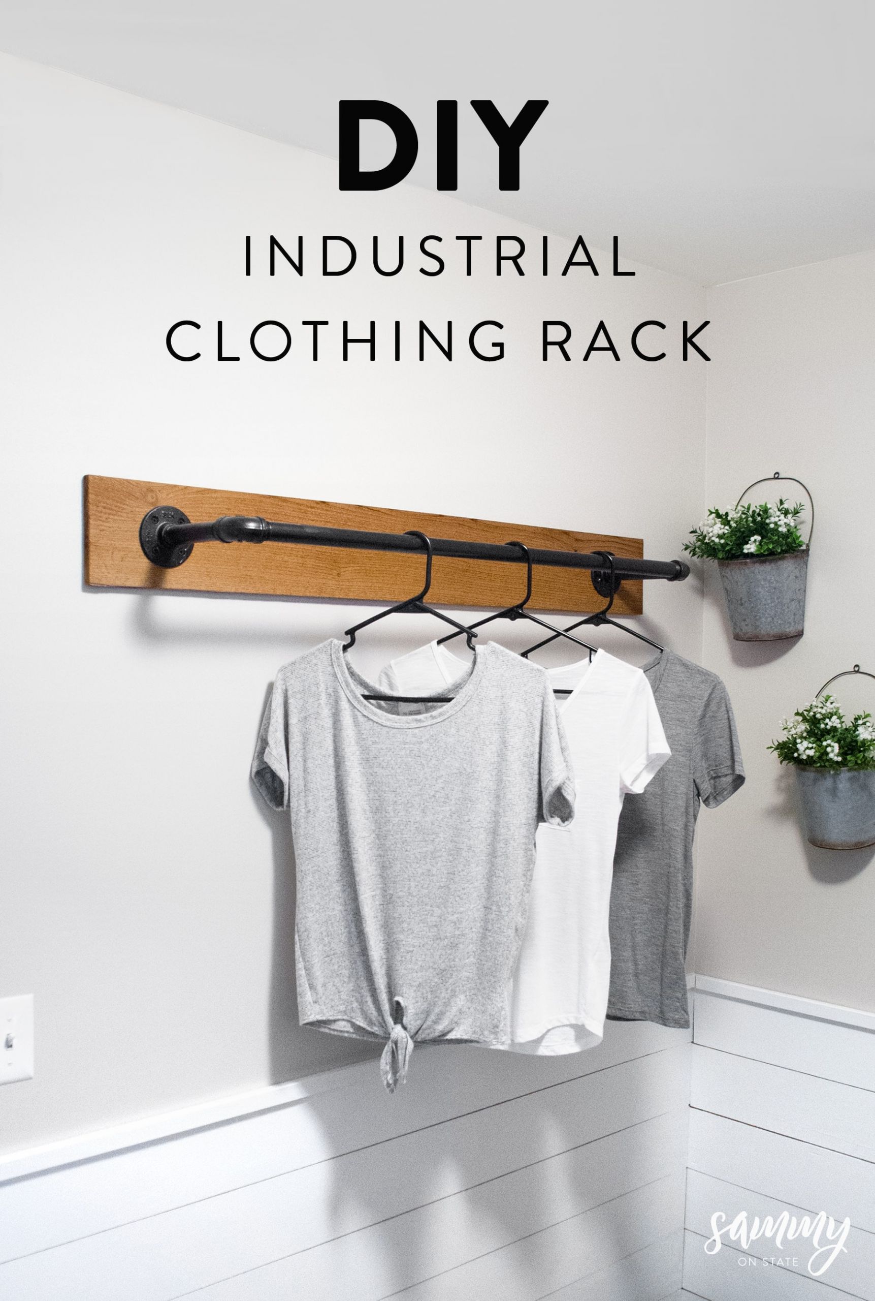 DIY Hanging Clothing Rack
 DIY Wall Mounted Clothing Rack