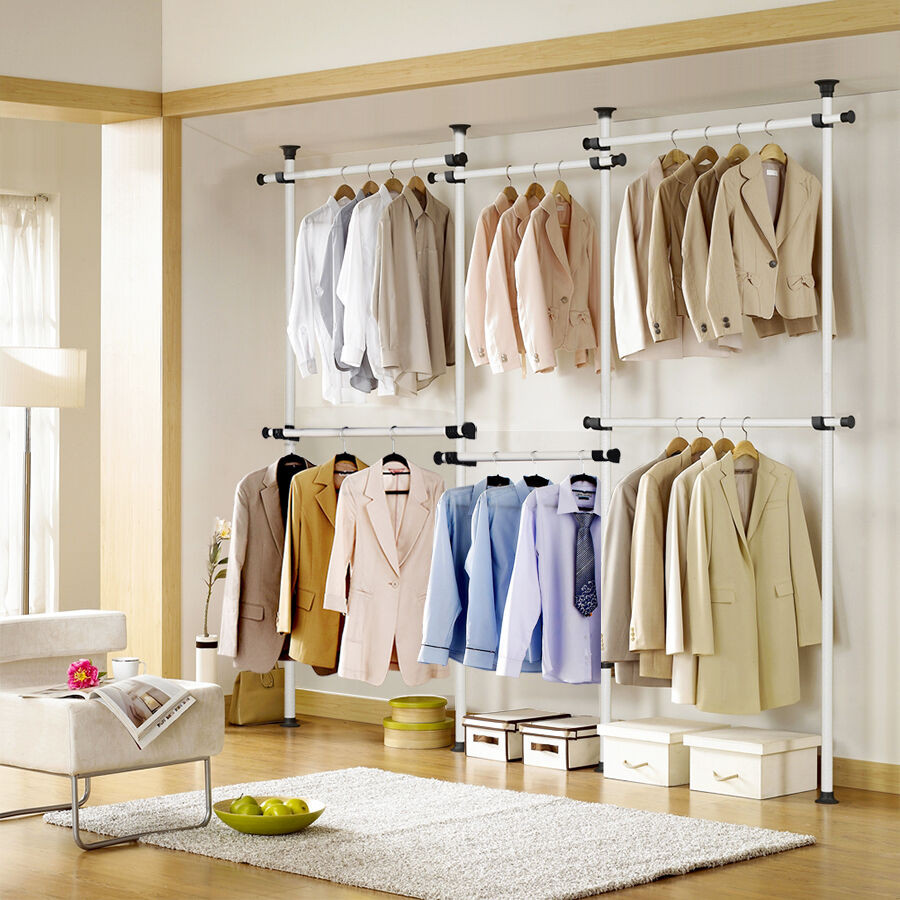DIY Hanging Clothing Rack
 ToolsFree Garment Rack DIY Coat Hanger Clothes Wardrobe 4