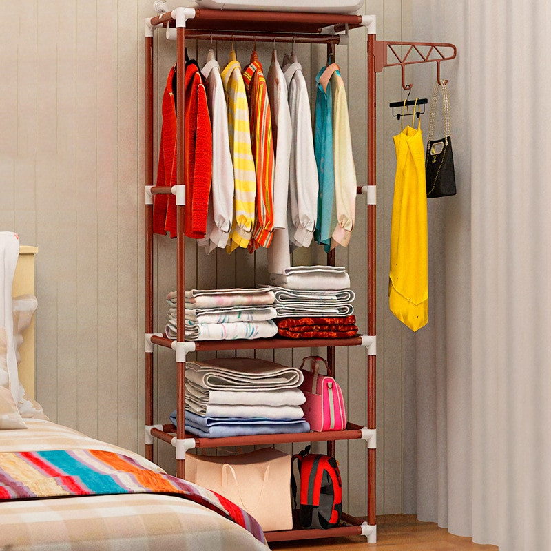 DIY Hanging Rack
 Simple DIY Assembly Coat Rack Floor Clothes Storage