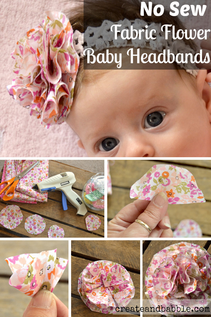 Diy Headbands Baby
 Fabric Flower Baby Headbands Create and Babble