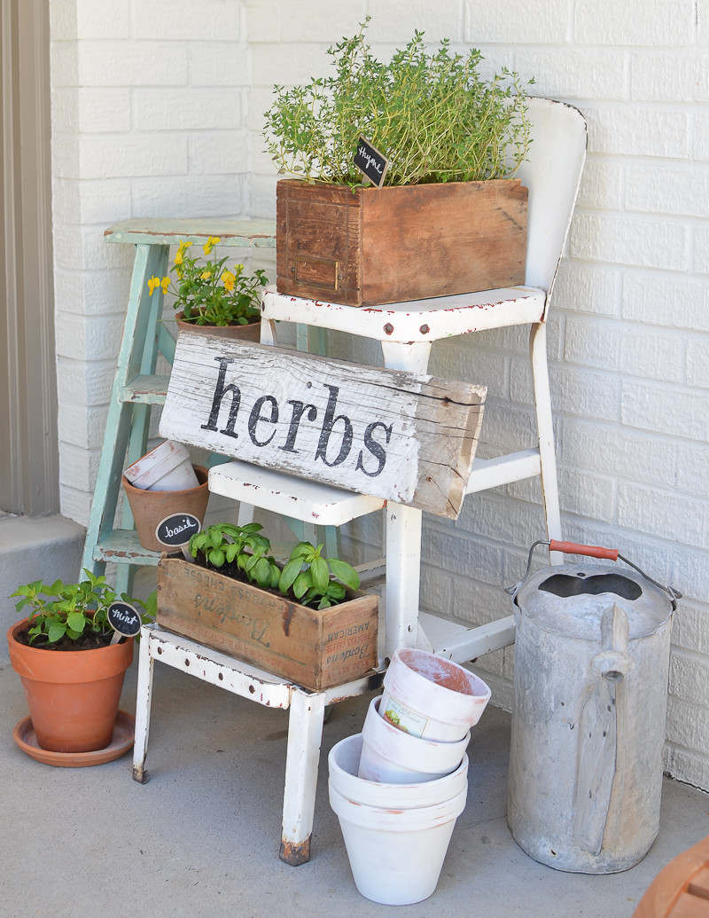 DIY Herb Garden Box
 DIY Herb Garden with Vintage Boxes