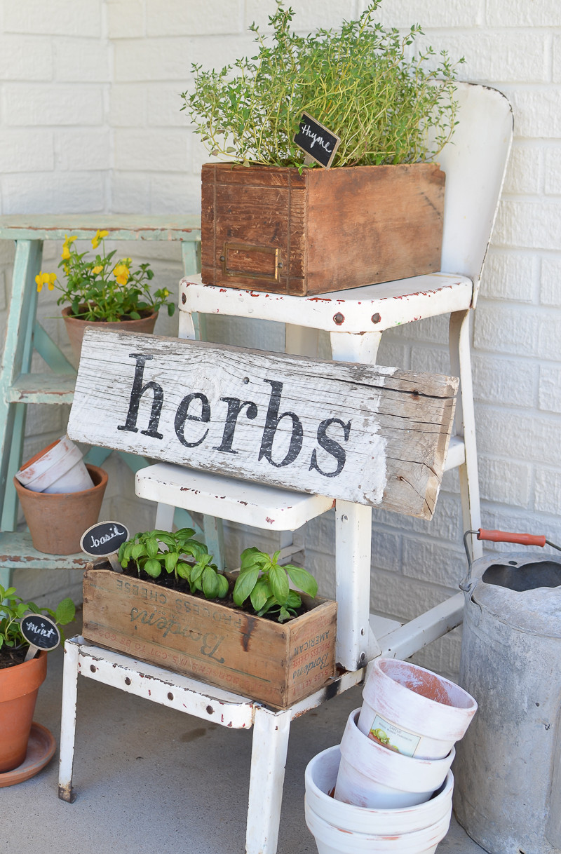 DIY Herb Garden Box
 DIY Herb Garden with Vintage Boxes