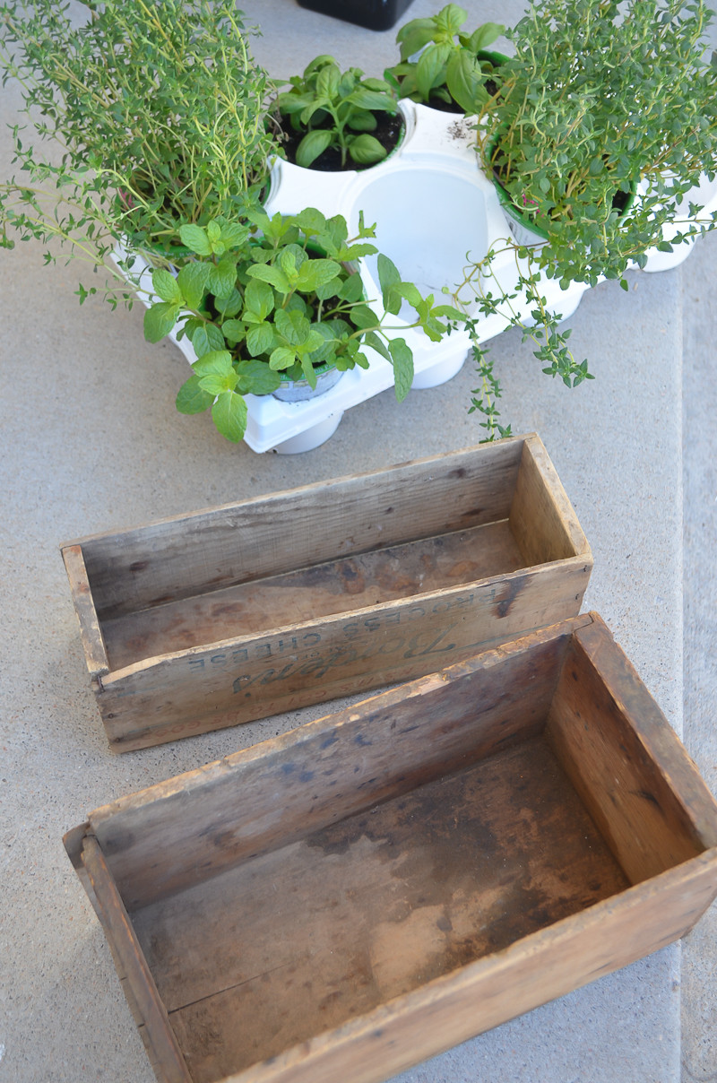 DIY Herb Garden Box
 DIY Herb Garden with Vintage Boxes