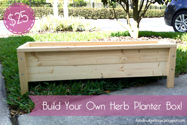 DIY Herb Garden Box
 Fabulously Vintage Pinterest Challenge DIY Herb