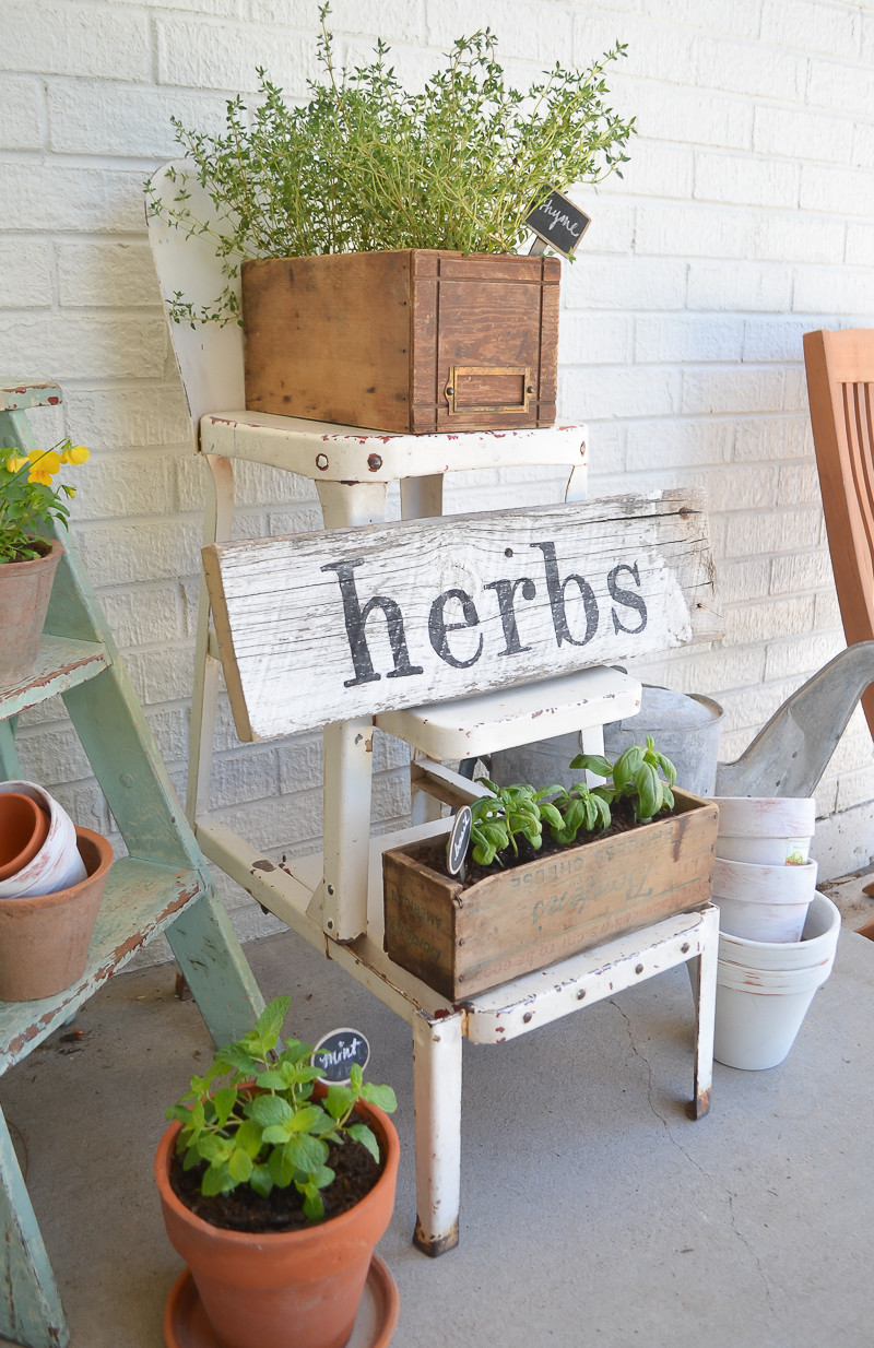 DIY Herb Garden Box
 DIY Herb Garden with Vintage Boxes