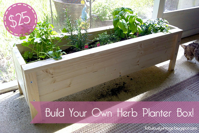 DIY Herb Garden Box
 Fabulously Vintage Pinterest Challenge DIY Herb