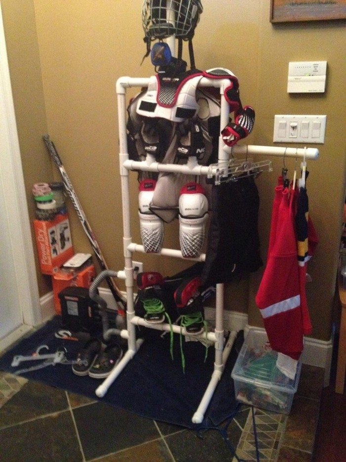 DIY Hockey Drying Rack
 Build a custom sports equipment storage