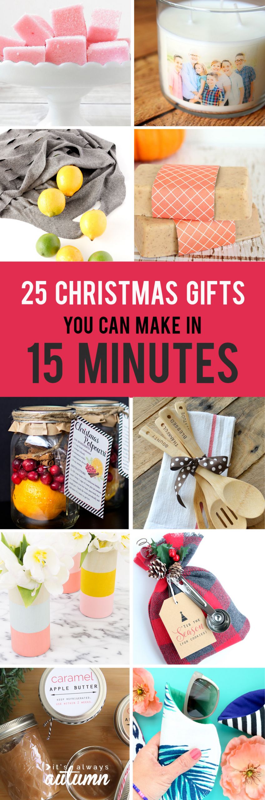 DIY Holiday Gifts Pinterest
 25 easy homemade Christmas ts you can make in 15