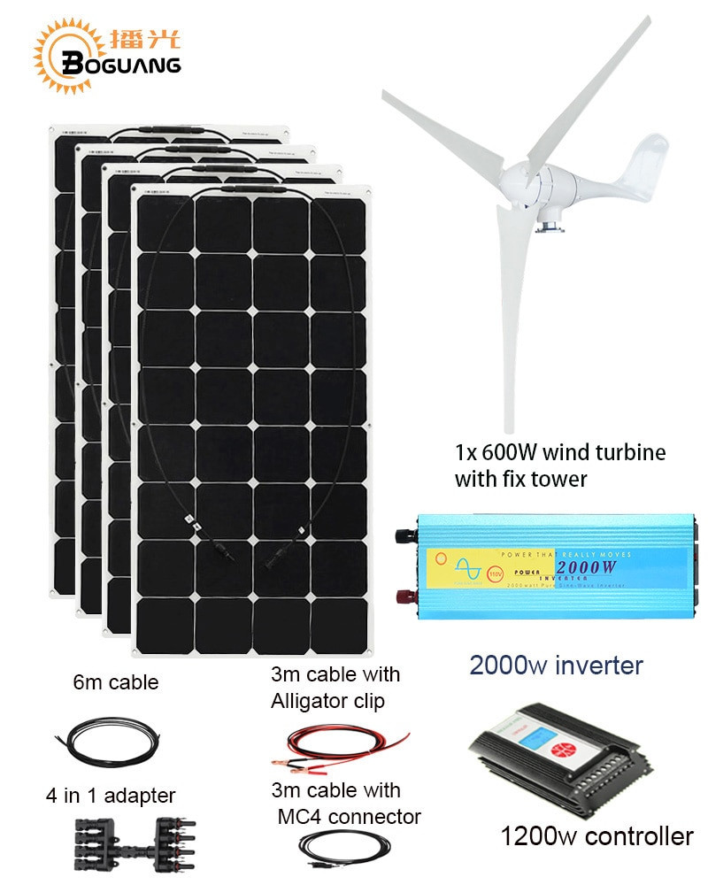 DIY Home Solar Kits
 600W wind turbine 400W Solar Wind Hybrid solar system DIY