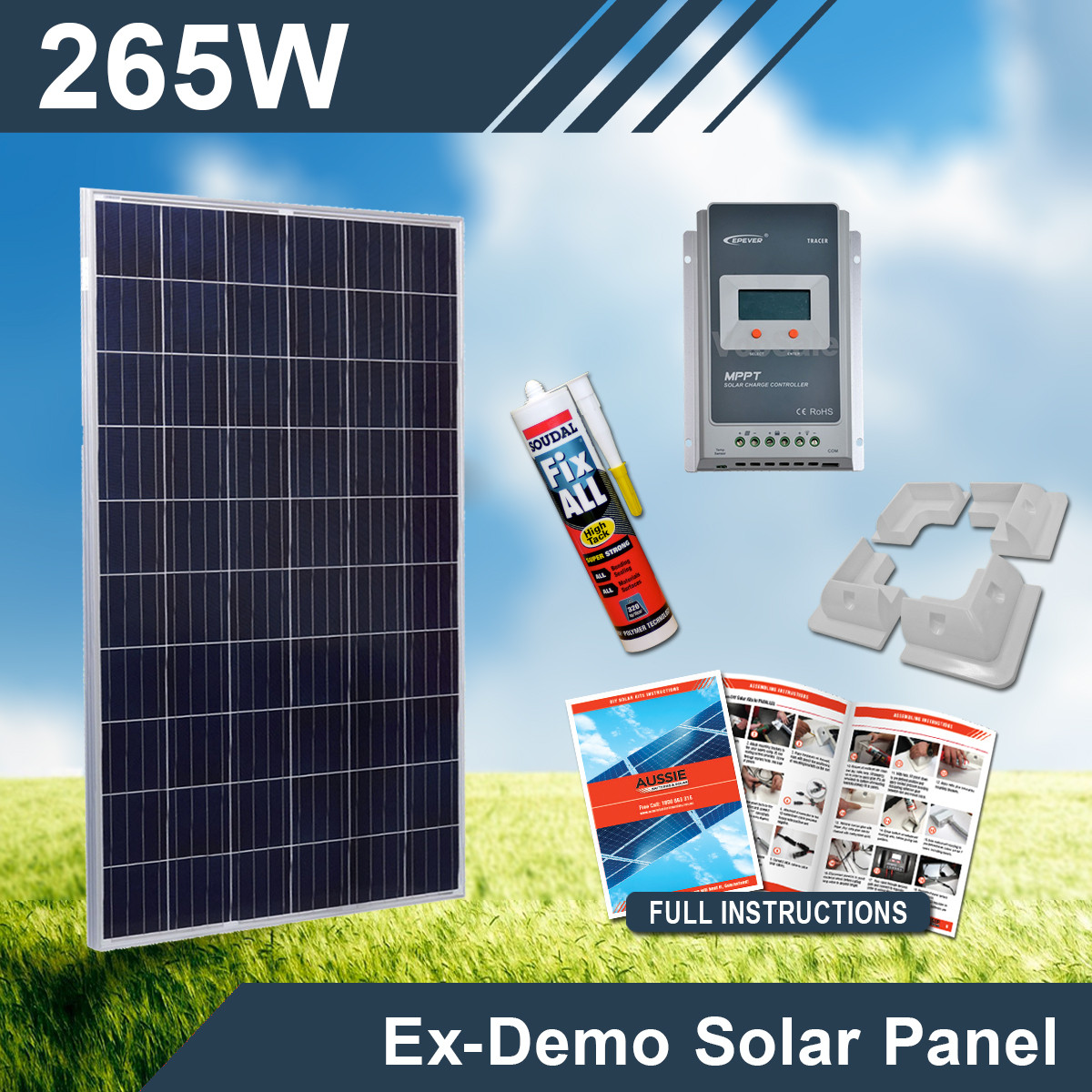 DIY Home Solar Kits
 265W 12V Ex Demo plete DIY Solar Kit